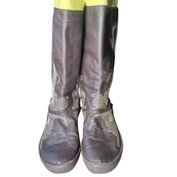 Puma Archive Y2K Brown Embroidered Leather Boots – Women’s 9.5, New No Box - Picture 2 of 7